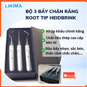 Bộ 3 Bẩy Chân Răng Root Tip Heidbrink 1277 Likima – Thép Đức Cao Cấp, Chuyên Xử Lý Chân Răng Sót