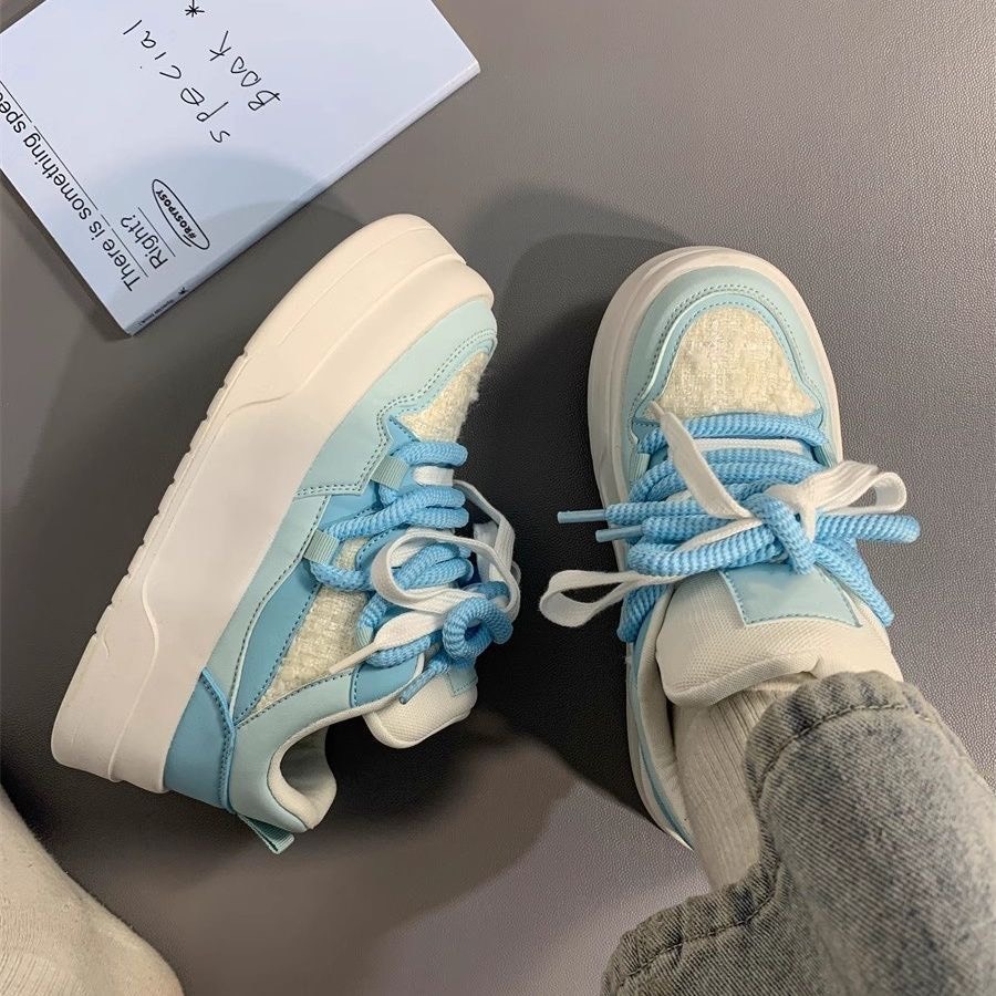 (Sẵn hồng 36) Giày Thể Thảo Sneaker Đế Độn Basic Ulzzang Xinh Xắn