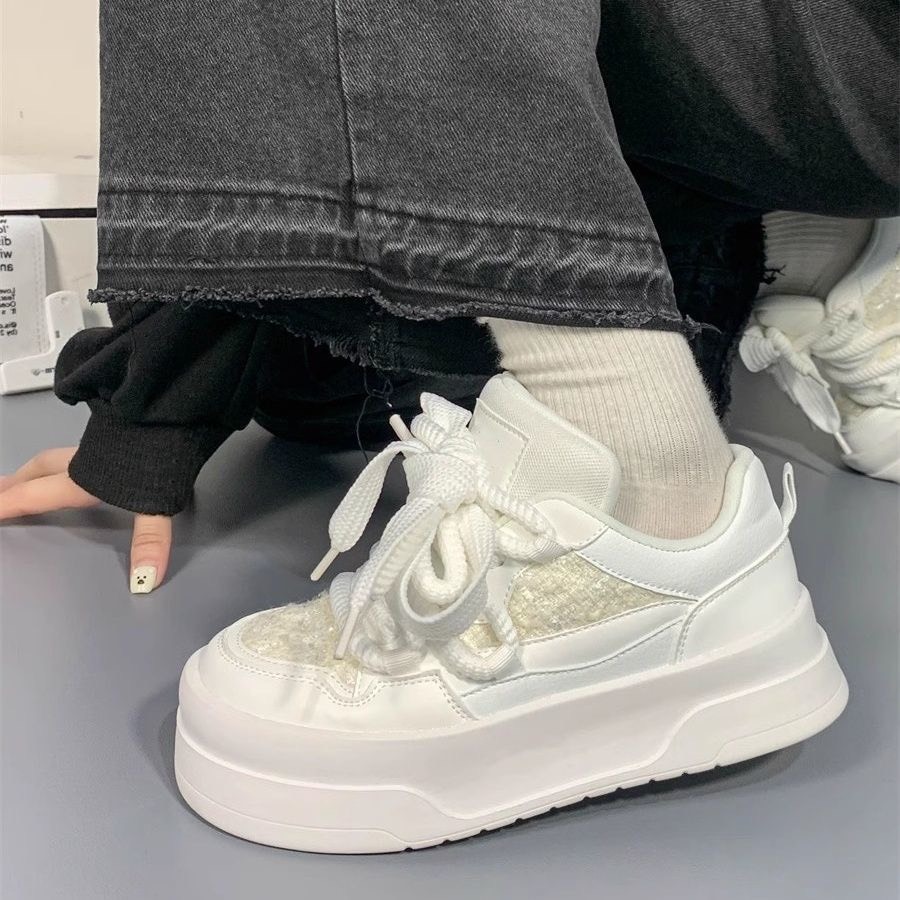 (Sẵn hồng 36) Giày Thể Thảo Sneaker Đế Độn Basic Ulzzang Xinh Xắn