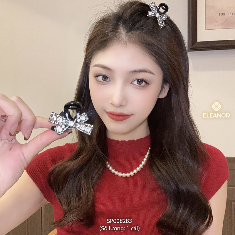 Set kẹp tóc nữ càng cua Eleanor Accessories đính đá lấp lánh kẹp tóc nơ tiểu thư phụ kiện tóc 8283