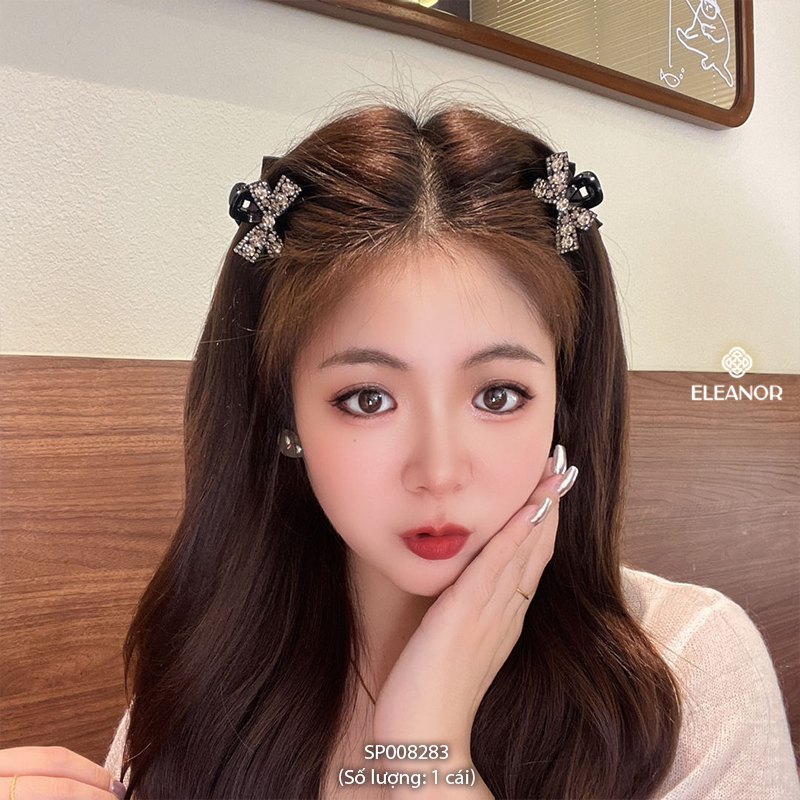 Set kẹp tóc nữ càng cua Eleanor Accessories đính đá lấp lánh kẹp tóc nơ tiểu thư phụ kiện tóc 8283