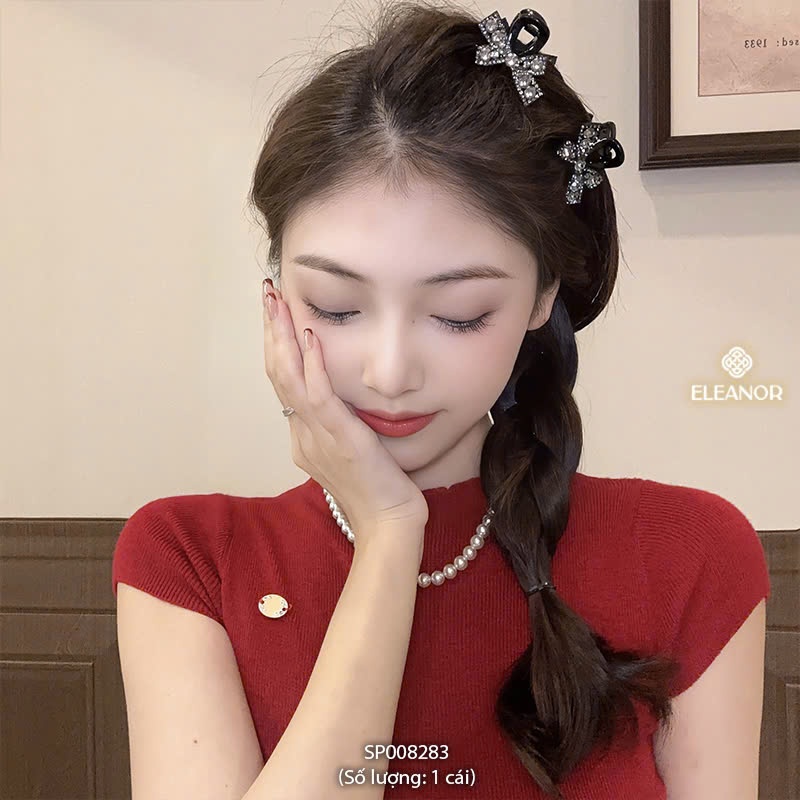 Set kẹp tóc nữ càng cua Eleanor Accessories đính đá lấp lánh kẹp tóc nơ tiểu thư phụ kiện tóc 8283
