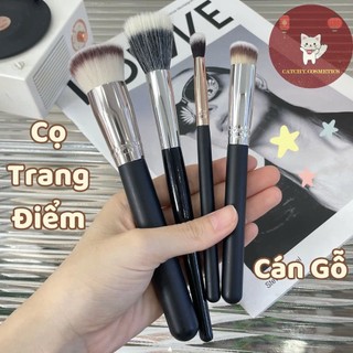 Cọ lẻ cán gỗ các loại (Cọ tán nền, Cọ má Hồng, Cọ che khuyết điểm, Cọ mắt)