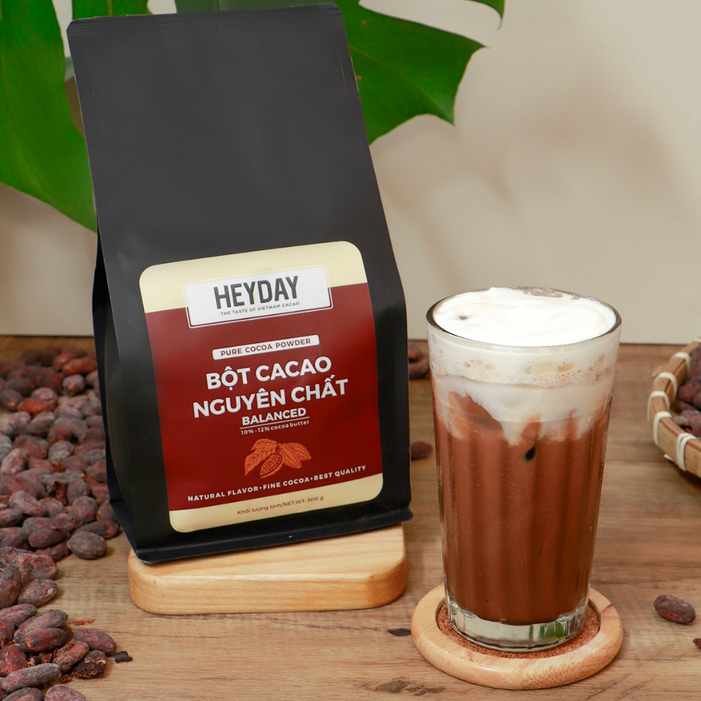 Ảnh Túi 500g Bột cacao nguyên chất Việt Nam 100% không đường Heyday - Dòng Balanced phổ thông 2