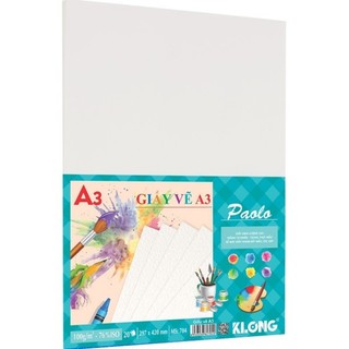 KLONG - Giấy vẽ A4 / A3 Trắng Tự Nhiên (Kem) 20 Tờ/ Túi 100/76; MS: 703; 704 ♥ Mindmap, Tranh Kỷ Niệm Học Sinh Sinh Viên