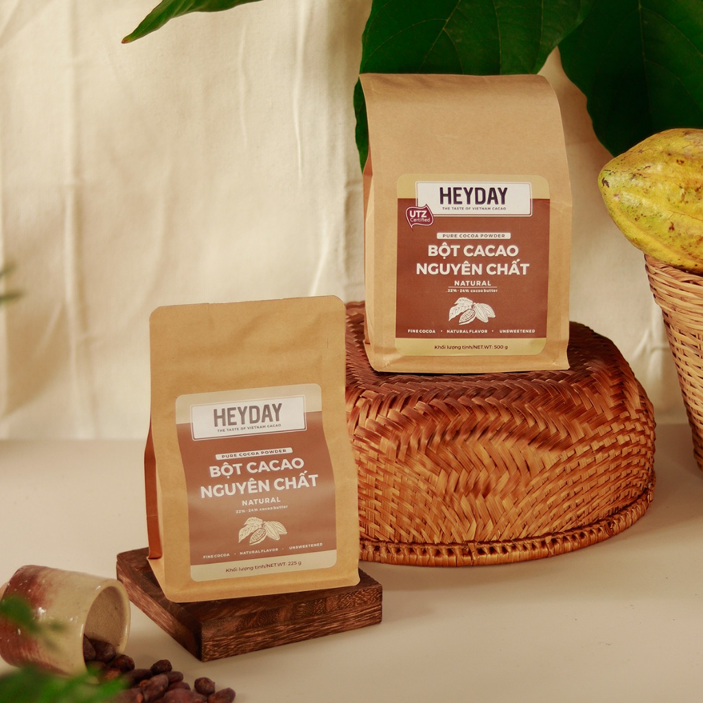 Ảnh Bột cacao nguyên chất Việt Nam Heyday - Dòng Natural thuần tự nhiên, không kiềm hoá - Túi giấy 225g 3