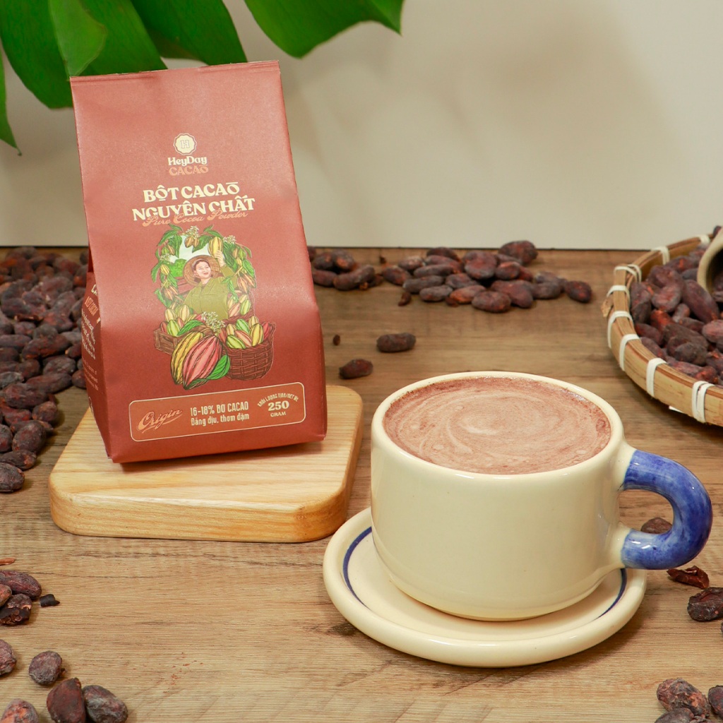 Ảnh Túi 500g Bột cacao nguyên chất Việt Nam 100% không đường Heyday - Dòng Origin thượng hạng 2