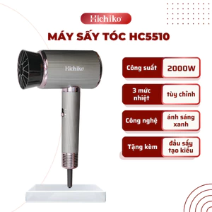 Máy sấy tóc Hichiko HC5510 cao cấp 2 chiều công suất lớn 2000W, có ion âm và ánh sáng bảo vệ tóc