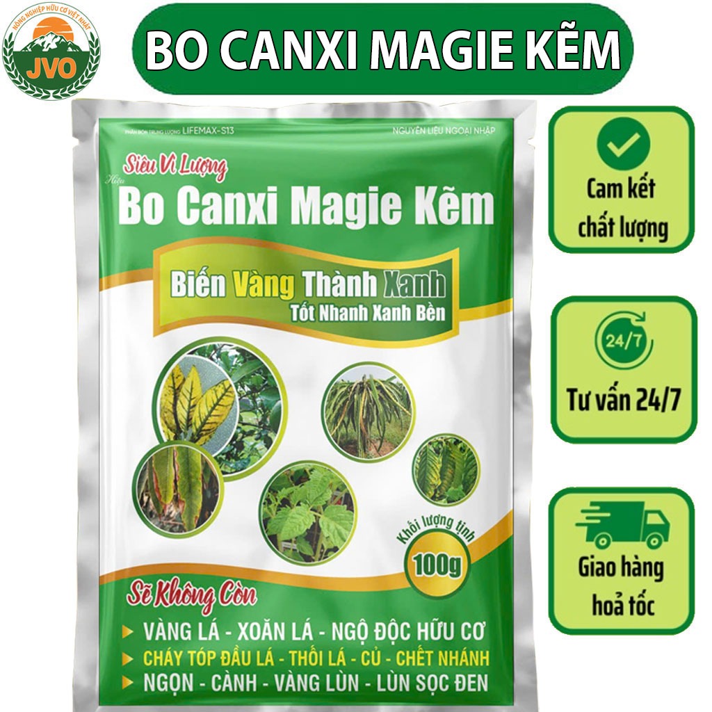 Siêu Vi Lượng Bo Canxi Magie Kẽm nguyên liệu nhập khẩu gói 100g JVO82 NongNghiepVietNhat