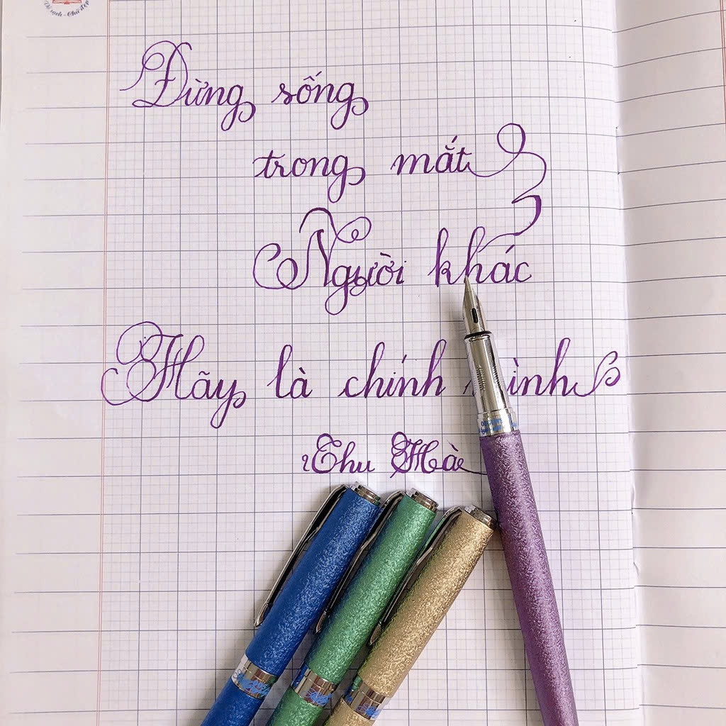 [TẶNG 10 ỐNG  MỰC] Bút Máy Thanh Đậm Luyện Viết Chữ Đẹp, Ngòi Lá Tre Tách Đôi Calligraphy 005.