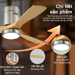 【COD】Quạt trần phòng khách 3 cánh quạt trần ba màu quạt trần có đèn phòng ngủ