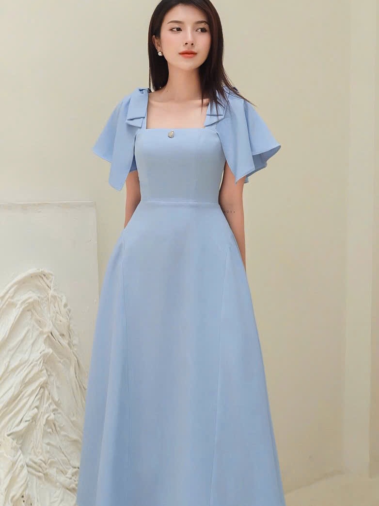 Ảnh LEILA CLOSET | Đầm thiết kế Gimme Ruby tay nơ dáng xoè dài 1