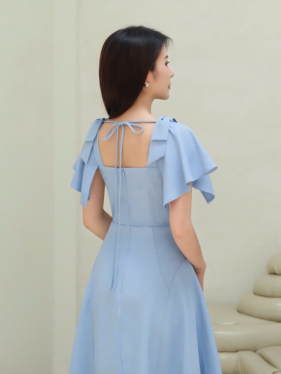 Ảnh LEILA CLOSET | Đầm thiết kế Gimme Ruby tay nơ dáng xoè dài 3