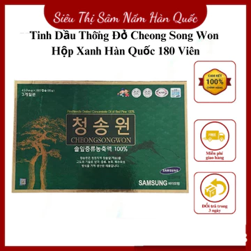 Tinh Dầu Thông Đỏ Cheong Song Won Hộp Xanh Hàn Quốc 180 Viên - Chống tai biến, mỡ máu, tiểu đường