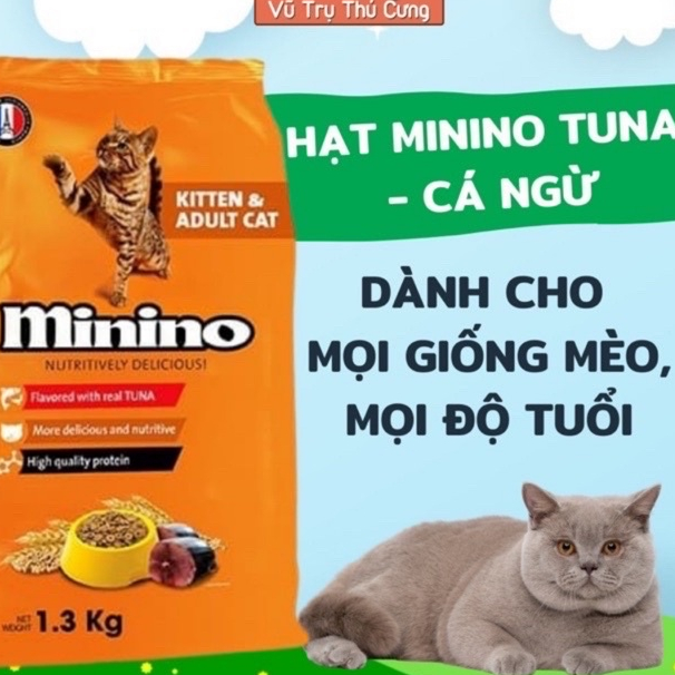Thức Ăn Hạt Minino Tuna Cho Mèo Mọi Độ Tuổi 1,3Kg