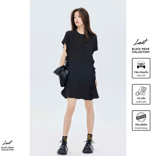 Váy suông dáng ngắn phối bèo cách điệu LUST chất liệu dày dặn L39