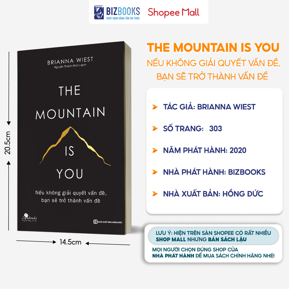 Sách The Mountain Is You - Nếu Không Giải Quyết Vấn Đề Bạn Sẽ Trở Thanh Vấn Đề - Sách Phát Triển Bản Thân