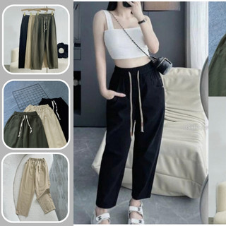 Quần baggy bigsize nữ Nhỏ Clothing lưng thun chất kaki dáng dài chuẩn form mặc xinh xắn trẻ trung 50-93kg Q521