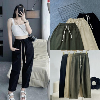 Quần baggy bigsize nữ Nhỏ Clothing lưng thun chất kaki dáng dài chuẩn form mặc xinh xắn trẻ trung 50-93kg Q521