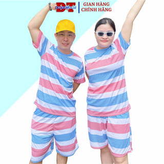 Bộ cộc tay phông bạt thun lạnh họa tiết kẻ sọc caro phong cách trẻ trung ,quần áo nam nữ KL2