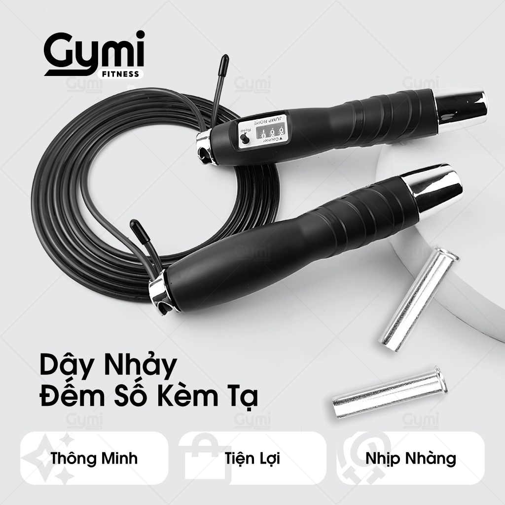 Dây nhảy thể lực đàn hồi kèm tạ đếm số , hỗ trợ luyện tập thể dục, thể thao tiện lợi tại nhà - DN02