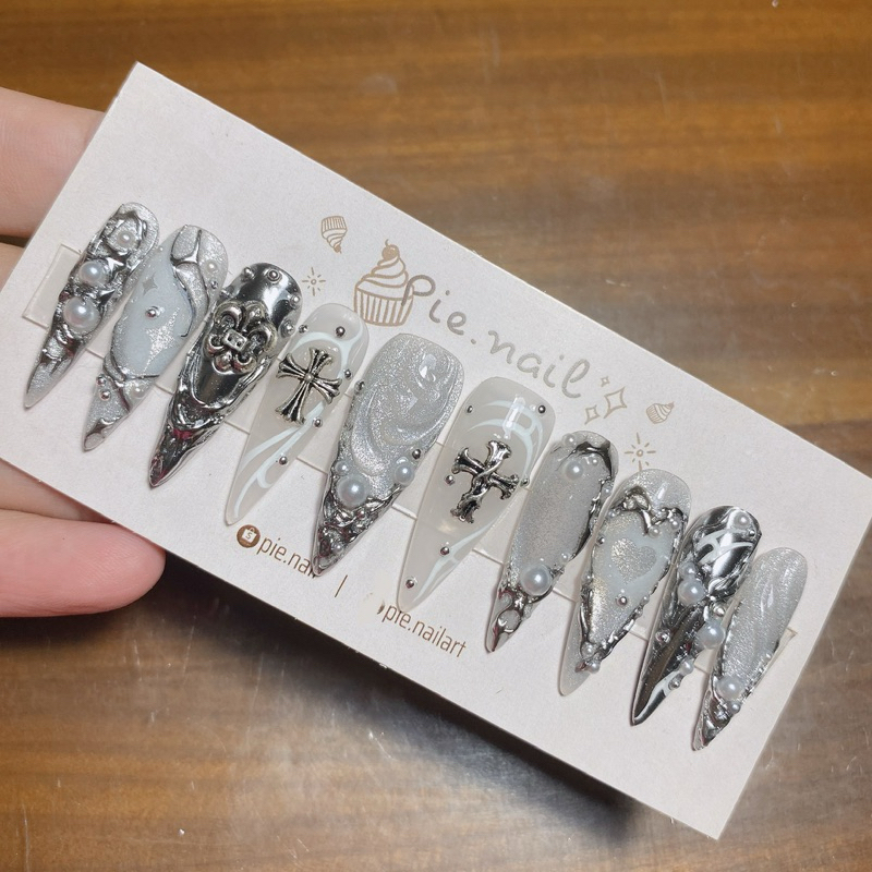 316. nailbox mắt mèo kim cương, mix trai tráng gương bạc