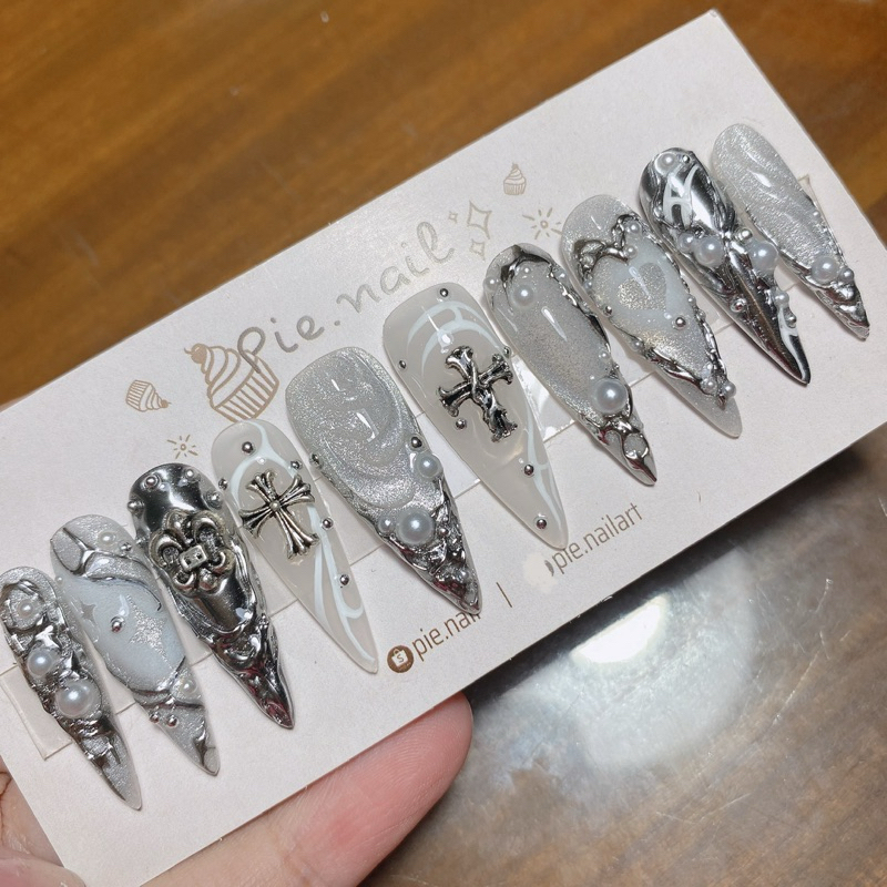 316. nailbox mắt mèo kim cương, mix trai tráng gương bạc
