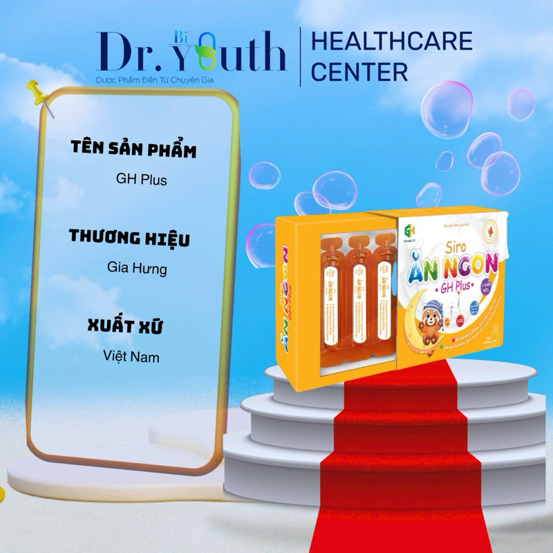 Siro Ăn Ngon GH Plus Giảm Biếng Ăn Mệt Mỏi Bổ Sung Vitamin Hỗ Trợ Tiêu Hoá Tăng Đề Kháng giúp Bé cao lớn khỏe mạnh 🏋