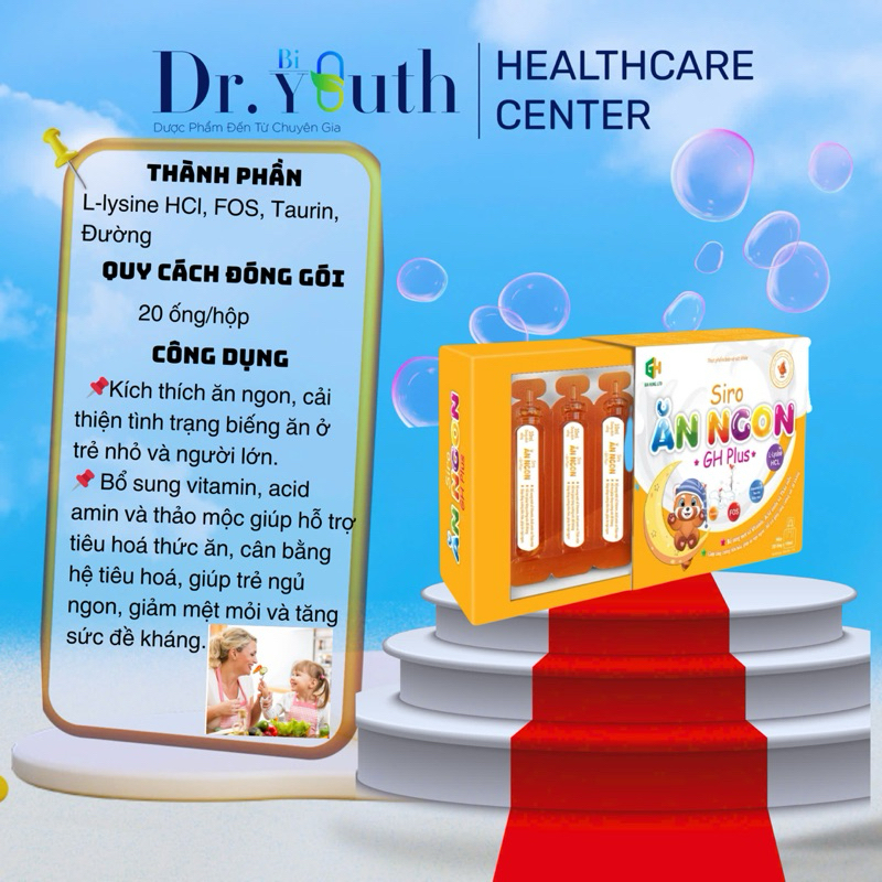 Siro Ăn Ngon GH Plus Giảm Biếng Ăn Mệt Mỏi Bổ Sung Vitamin Hỗ Trợ Tiêu Hoá Tăng Đề Kháng giúp Bé cao lớn khỏe mạnh 🏋
