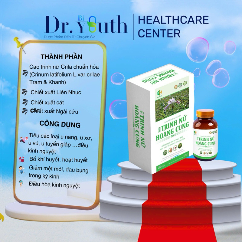 Viên Uống Trinh Nữ Hoàng Cung Gia Hưng Pharma, Hỗ Trợ U Xơ Tử Cung, U Nang Buồng Trứng, U Tuyến Vú 30 Viên