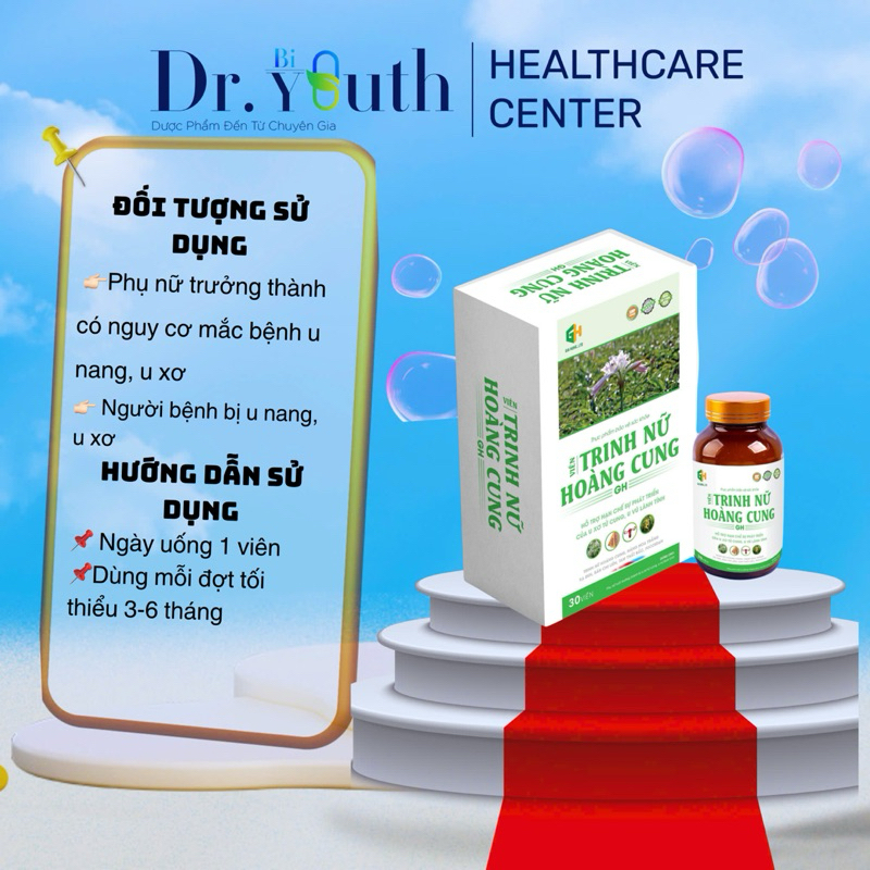 Viên Uống Trinh Nữ Hoàng Cung Gia Hưng Pharma, Hỗ Trợ U Xơ Tử Cung, U Nang Buồng Trứng, U Tuyến Vú 30 Viên