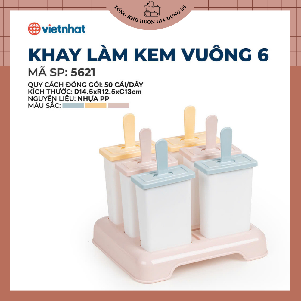 Khuôn Làm Kem Que, Khuôn làm kem nhỏ gọn tiện dụng, Khay Thạch Sáng Tạo Việt Nhật Cao Cấp GD Việt Nhật