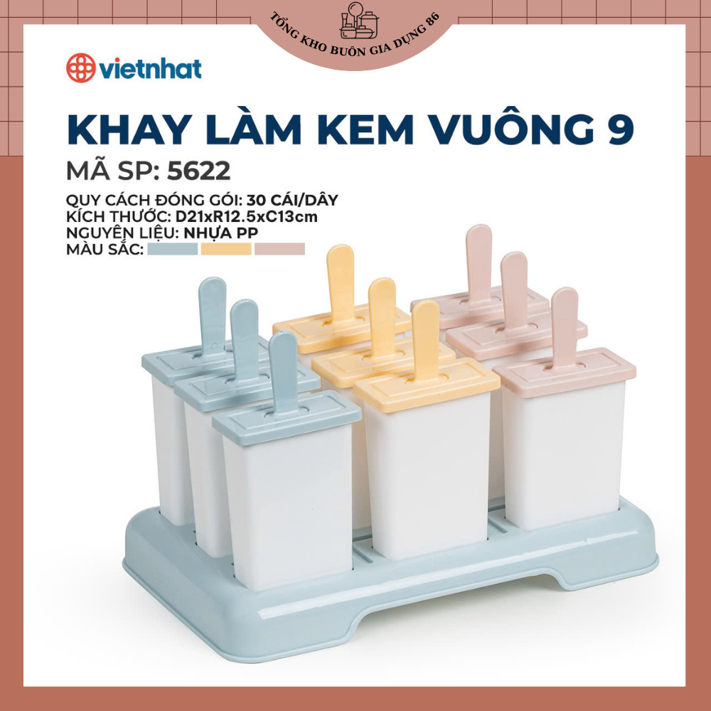 Khuôn Làm Kem Que, Khuôn làm kem nhỏ gọn tiện dụng, Khay Thạch Sáng Tạo Việt Nhật Cao Cấp GD Việt Nhật