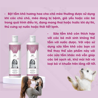 Bọt tắm khô Dry Shampoo M-pets cho chó mèo mùi hương dịu nhẹ khử khuẩn 200g vn pet shop