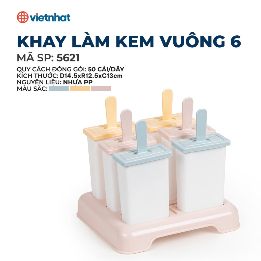 Khuôn Làm Kem Que, Khuôn làm kem nhỏ gọn tiện dụng, Khay Thạch Sáng Tạo Việt Nhật Cao Cấp GD Việt Nhật
