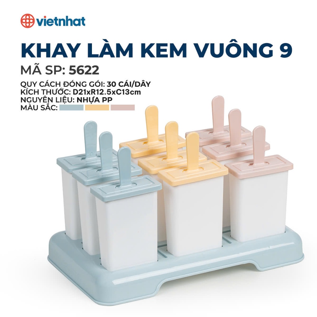 Khuôn Làm Kem Que, Khuôn làm kem nhỏ gọn tiện dụng, Khay Thạch Sáng Tạo Việt Nhật Cao Cấp GD Việt Nhật