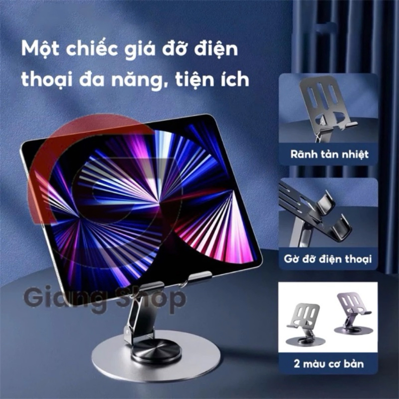 Giá Đỡ Điện Thoại K72  Chất Lượng Cao. Bằng Hợp Kim, Xoay 360 độ, Gấp gọn, Tiện dụng