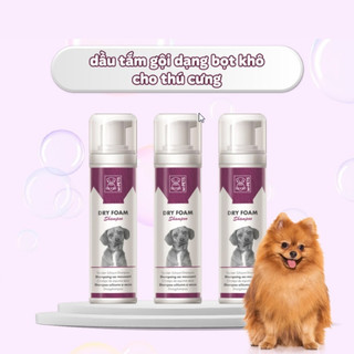Bọt tắm khô Dry Foam Shamoo 230ml M-pets dưỡng lông diệt khuẩn thơm mát dễ chịu thú cưng vn pet shop