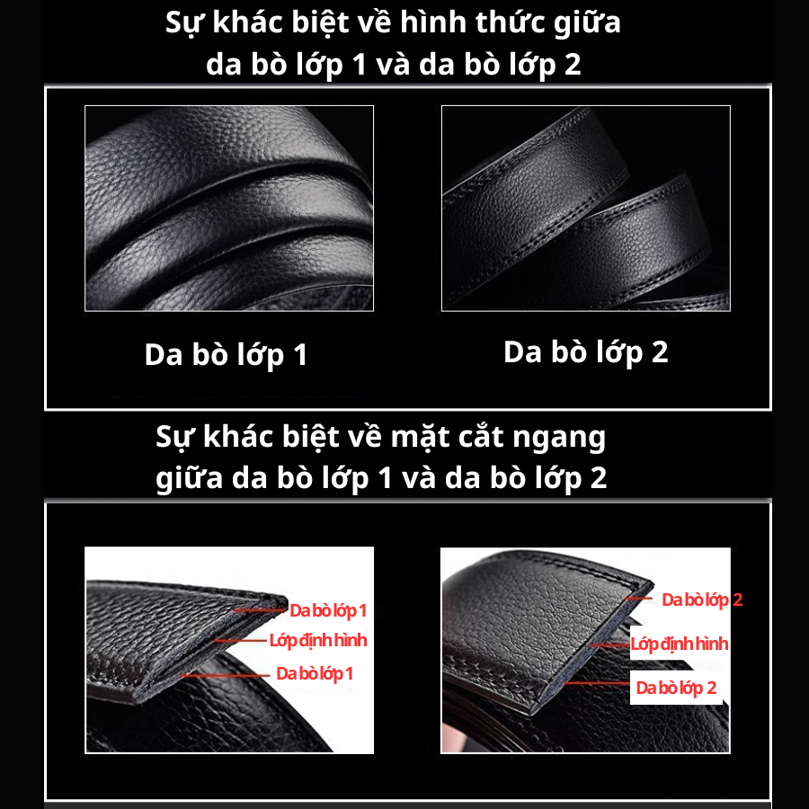 Dây thắt lưng không đầu khóa dây lưng nam da bò  dây nịt nam đầu khóa dây thắt lưng nam, đầu khóa tự đông mẫu đa dạng
