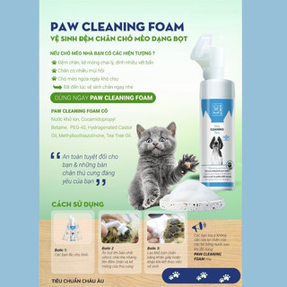 Bọt nước rửa chân chó mèo  Paw Cleaning Foam M-pets không cần rửa lại bằng nước chai 150ml vn pet