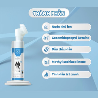 Bọt nước rửa chân chó mèo  Paw Cleaning Foam M-pets không cần rửa lại bằng nước chai 150ml vn pet