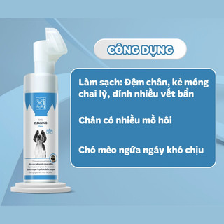 Bọt nước rửa chân chó mèo  Paw Cleaning Foam M-pets không cần rửa lại bằng nước chai 150ml vn pet