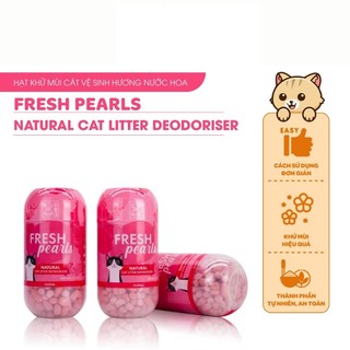 Hạt Khử Mùi Cát Vệ Sinh Hương Nước Hoa Fresh Pearis Natural Cat liter Deodoriser Floral 450ml M-pets
