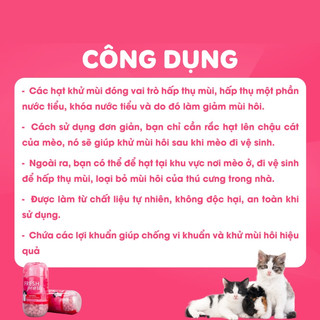 Hạt Khử Mùi Cát Vệ Sinh Hương Nước Hoa Fresh Pearis Natural Cat liter Deodoriser Floral 450ml M-pets