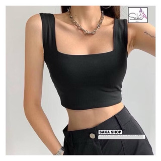 Áo croptop nữ thun kiểu chữ u thun bozip chính phẩm ôm sát cơ thể trắng đen