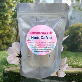 Sét pha xả vải 5 lít (80g hương) và 10 lit ( 120g hương)tại nhà,(tặng kèm xịt thơm quần áo khi mua từ 2 sét)