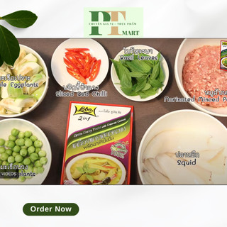 Hộp Cà ri Xanh Thái Nước Cốt Dừa 2 trong 1 hiệu Lobo. Green Curry Creamed Coconut --> Cari Xanh hộp giấy 2:1