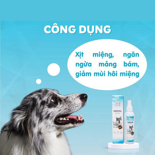 Nước xịt vệ sinh răng miệng chó mèo Dental Spay M-pets chai118ml tan mảng bám ngừa sâu răng vi khuẩn