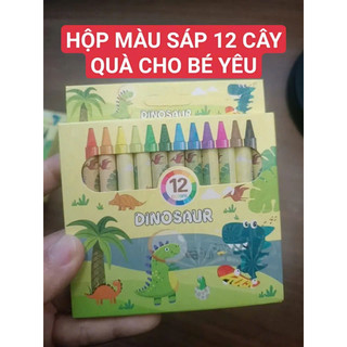 Quà Cho Bé Trai Hộp bút màu sáp 12 chi tiết nhiều màu đẹp mẫu khủng long