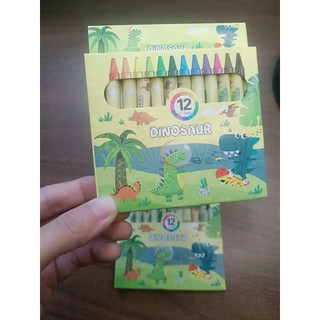 Quà Cho Bé Trai Hộp bút màu sáp 12 chi tiết nhiều màu đẹp mẫu khủng long